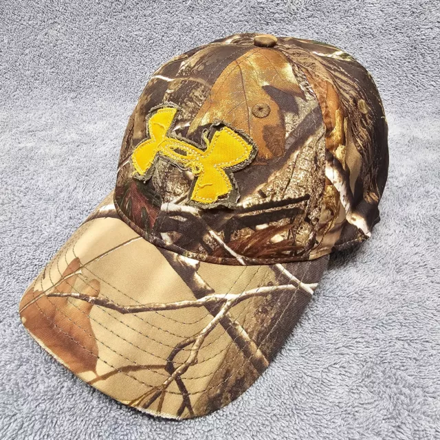 Under Armour Camo Hat Baseball Cap Strap Back Orange Performance Mens Hunting UA