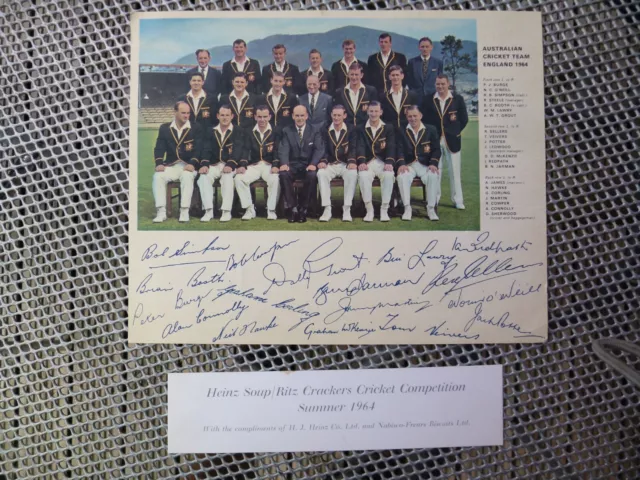 Australian Cricket Test Team Photo 1964