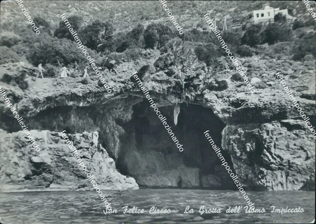 ch128 cartolina san falice circeo le grotte dell'uomo impiccato latina