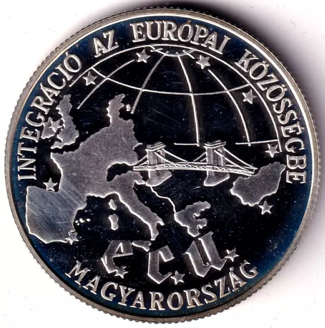 AV-VD Ungarn 1993 500 Forint Europakarte - Kettenbrücke Silber CD16