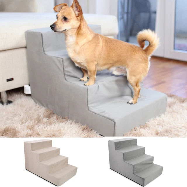 Hundetreppe für kleine Hunde Katzentreppe Velvet 3 Stufen Treppe Haustiertreppe