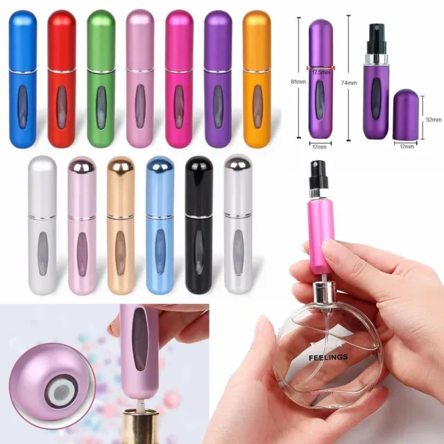 Refillable Perfume Atomiser 5 ml Spray Pump Portable Bottles Ideal for Travel