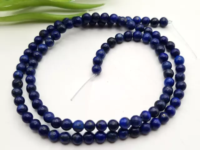 Lapis Lazuli Strang 38 cm Edelstein Perlen natürlicher  rund Kugel 4 mm Blau