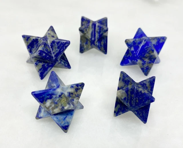 Lapis Lazuli Merkaba Stars For Reiki Healing, chakra balancing