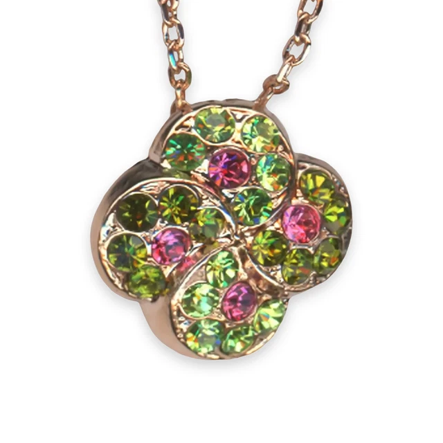 Mariana Necklace Pendant Beautiful Olivine & Lt Rose Austrian Crystals Tutti ...