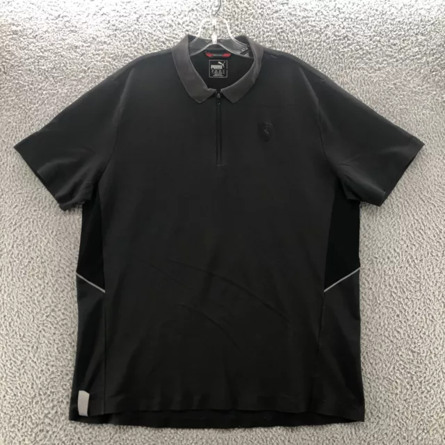 Puma Ferrari Polo Shirt Mens Extra Large Black Short Sleeve Logo Golf