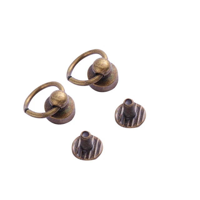 30 Pcs Leather Craft Rivet Brass Button Studs Metal Screws Nail