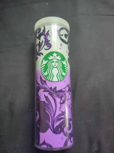 Starbucks 2021 Halloween Glow-In-The-Dark Tumbler Cat & Spider Web 16oz