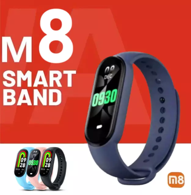 Orologio Smartwatch M8 Smart Band Fitness Sport Cardio Frequenza Contapassi BLU