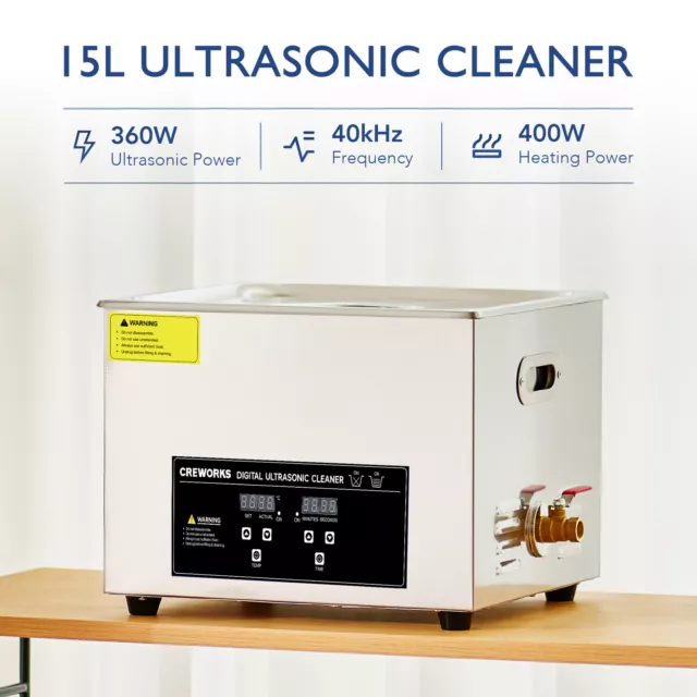 Cole-Parmer Ultrasonic Cleaner, Heater/Digital Timer; 0.5 gal, 115V