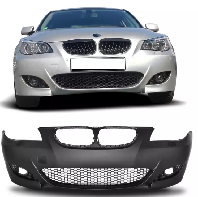 Bmw 5 Series E60 E61 M5 Style Look Front Bumper Kit & Lower Grilles