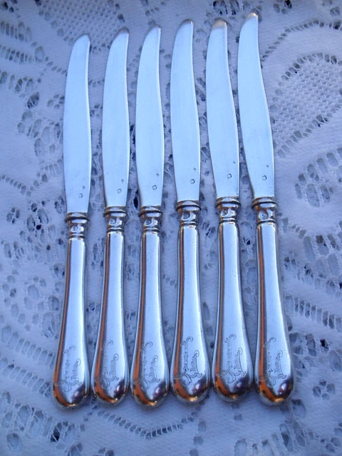 Hénin Et Cie - 5 Fourchettes Et 6 Couteaux à Poisson En Ar