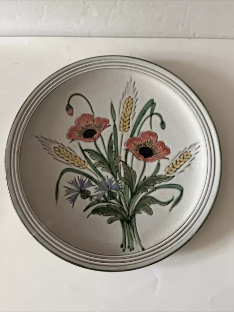 VTG VALLAURIS FRENCH ART POTTERY LARGE  Wall Hanging Floral PLATE 15” Signed