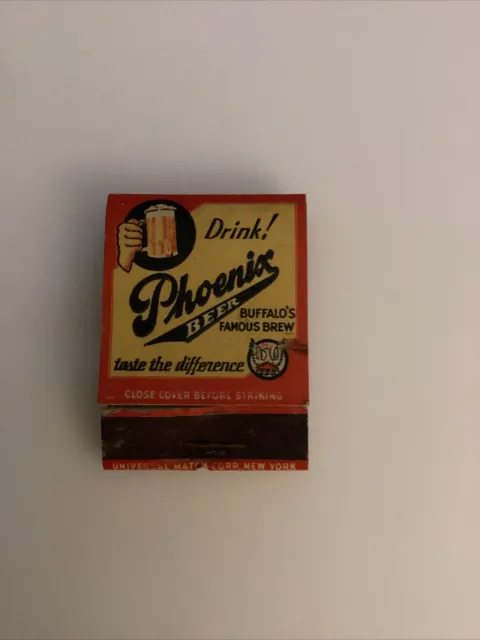 Vintage Universal Matchbook Phoenix Beer Brewery Buffalo’s NY New York