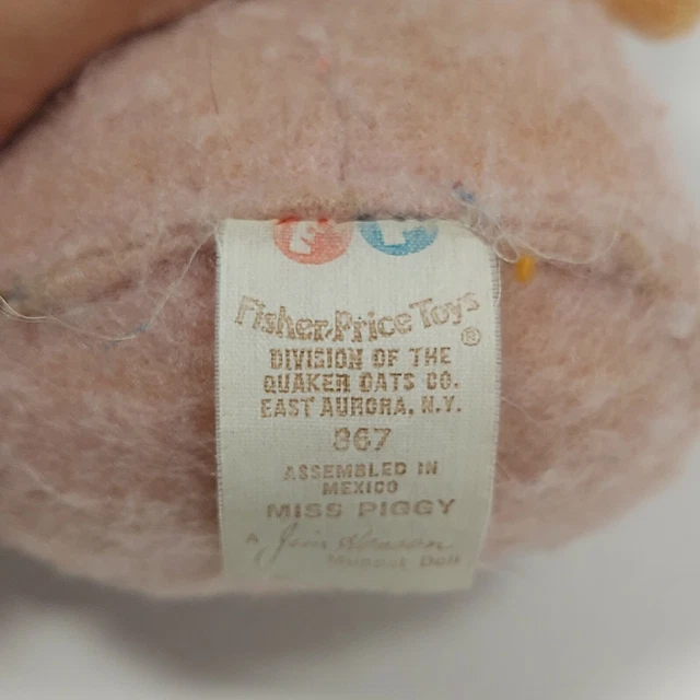 Fisher Price The Muppets Miss Piggy #867 Beanbag 7" Plush Doll 1979 Vintage 4