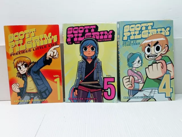 Scott Pilgrim 1-4-5 Manga Book Lot English Bryan Lee O Malley Teen Oni