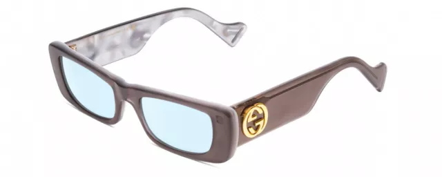 Gucci GG0516S Women's Blue Light Glasses Grey Marble White Mother of Pearl 52 mm