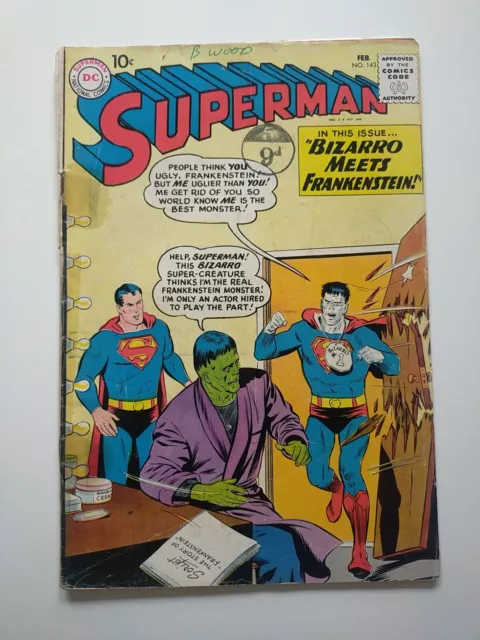 Superman 143 February 1961 Bizarro Frankenstein