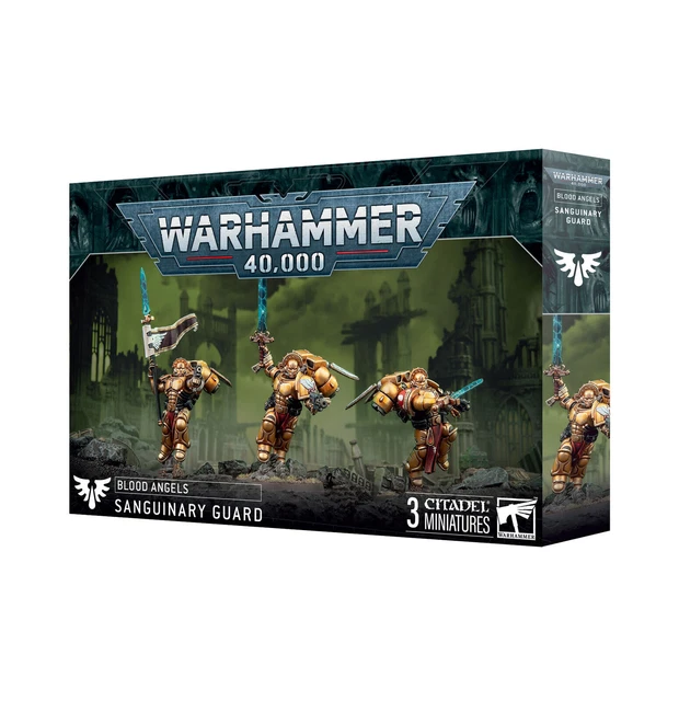 thumbnail image 2 of Games Workshop Warhammer 40k – Sanguinary Guard X3, Blood Angels Space Marines, New On Sprue 2 of 3