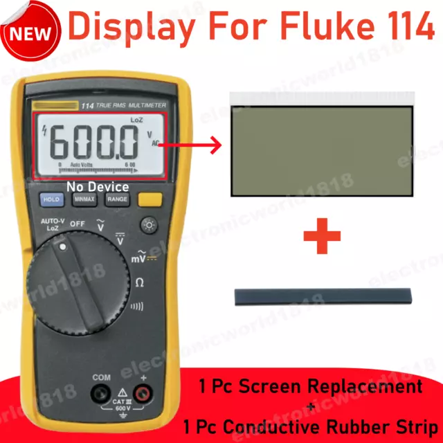 For Fluke 114 Electrical True RMS CAT III 600V Multimeter LCD Display Screen NEW