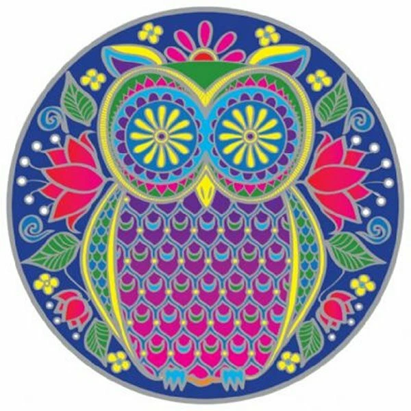 Midnight Owl Sunseal Window Sticker Decal Stained Glass Car Bumper Door Art