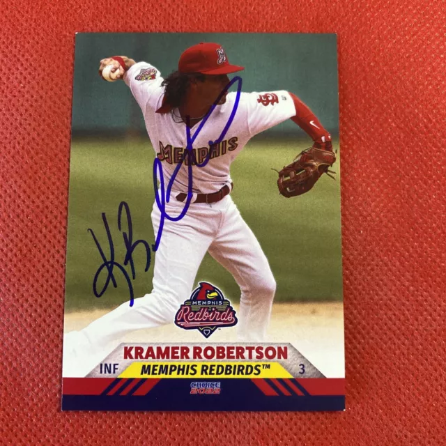 2022 Memphis Redbirds Kramer Robertson Auto Signed Autograph Cardinals