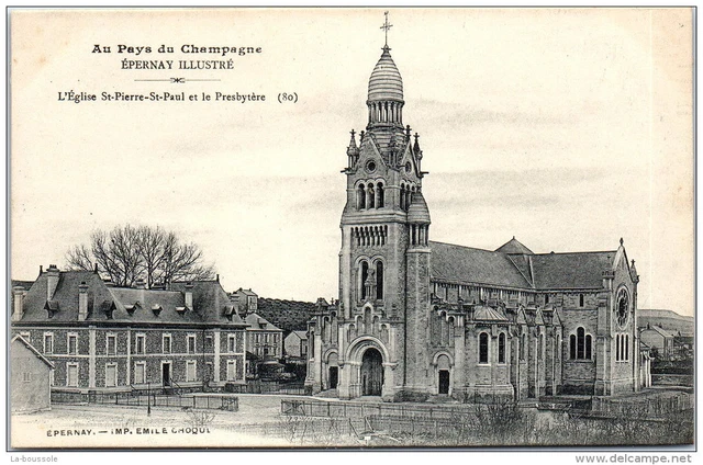 51 EPERNAY - eglise saint pierre et saint paul et presbytere ---