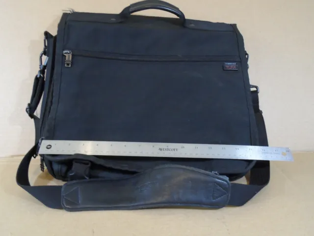 Tumi Messenger Bag Model 2652D3 Nylon Soft Shell Black Distressed Destroyed