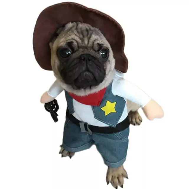 Abito Costumi Cosplay Cane Gatto Cowboy Abito Vestiti Divertenti 3