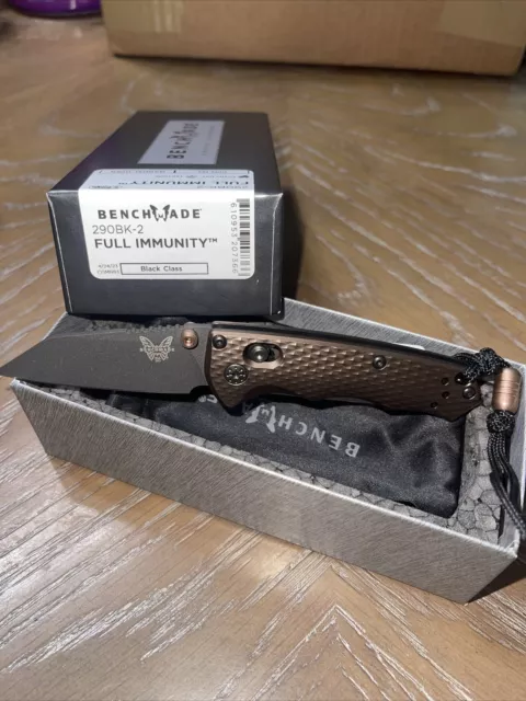 Benchmade 290BK-1 Full Immunity Manual Folding Knife CPM-M4 Blade Earth Aluminum