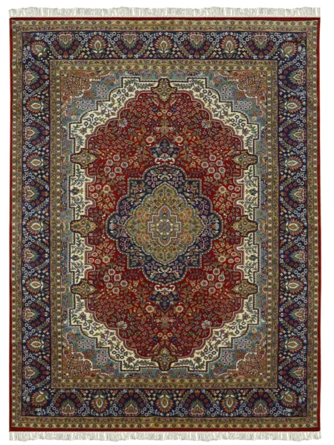 Living Room Turkish Wool Area Rug Hand-Knotted Floral Oriental Red Carpet 7x9 ft