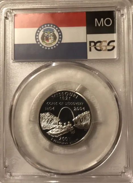 2003-S 25c Missouri Silver State Flag Label Quarter Proof PCGS PR70DCAM