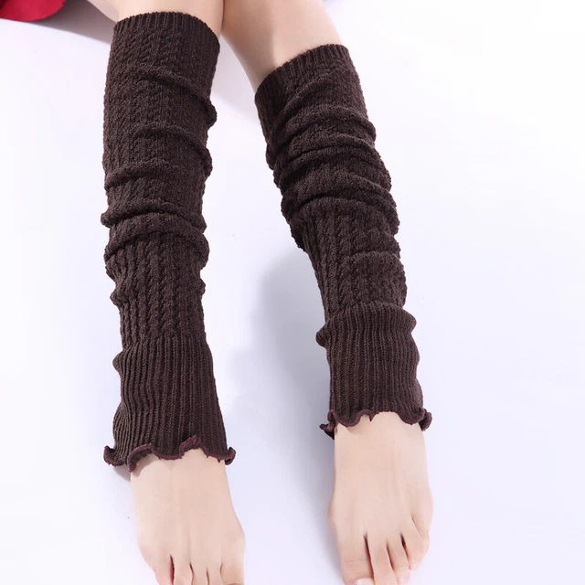 2 Paires Femme Tricot Jambière Hauteur Genou Câble Tricoté Chaussettes Thermique
