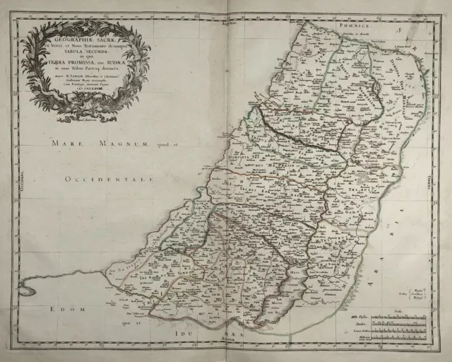 Holy Land Israel Palestina Palästina map Karte carte Sanson engraving 1679