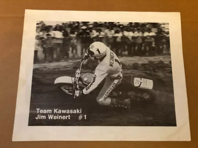 JIM WEINERT #1 Team Kawasaki Photo 70's vtg motocross mx ahrma