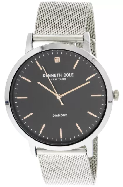 Kenneth Cole KCC0120005 Quadrante Nero Acciaio Inox Rete Orologio da Donna