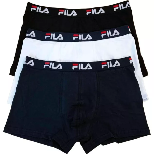 3 Boxer uomo Fila in cotone elasticizzato con elastico esterno loggato art FU532