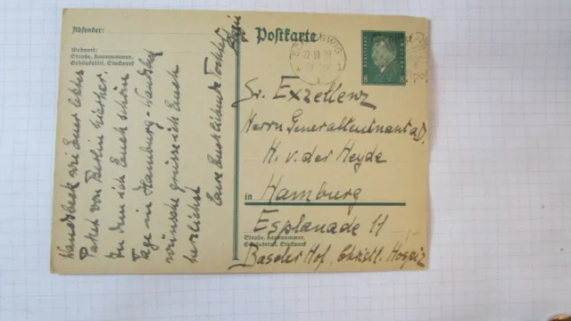 Germania intero stazionario Schleswig 1929 X6,7