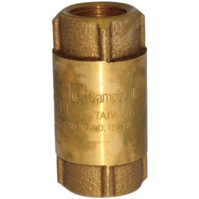 Campbell 1/2 in. FIP X 1/2 in. FIP Yellow Brass Spring Check Valve