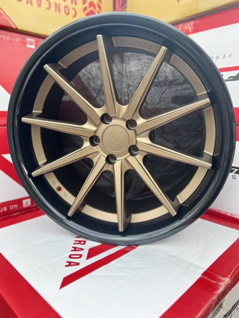 (4) 20" STAGGERED FERRADA FR4 MATTE BRONZE W/GLOSS BLACK LIP(5X114.3) SUPRA Q50s 3