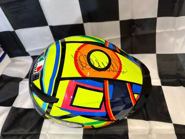 Valentino Rossi signed Soleluna 2017 AGV K1 full size helmet + COA & Photo proof 2