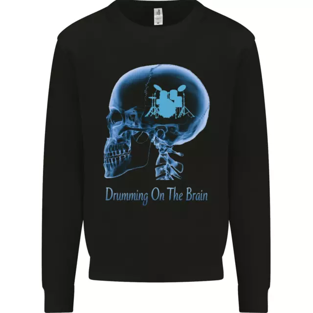 Drumming on the Brain Drummer Drum Funny Kids Sweatshirt Jumper
