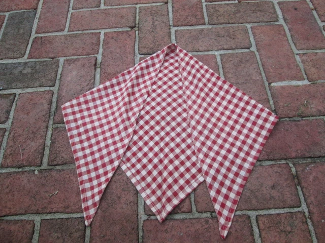Reenactor 18Th C Colonial Rev War Neckerchief Fichu Triangle Red Tavern Checked