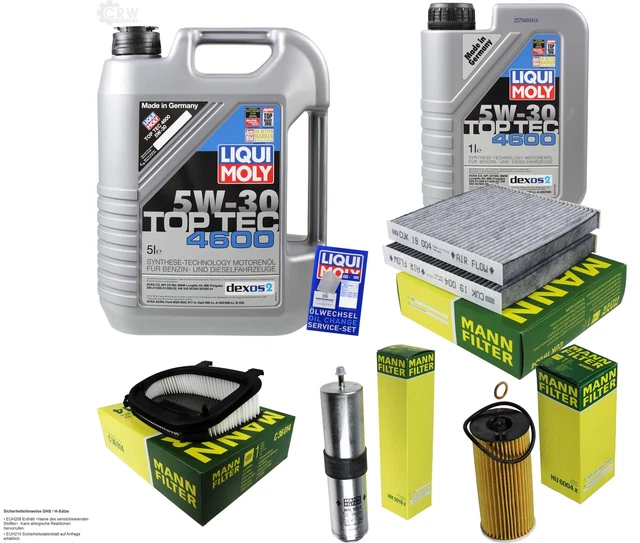 Inspektionspaket Für BMW X5 E70 X6 30/40d + 7L 5W-30 Motoröl Komplettset