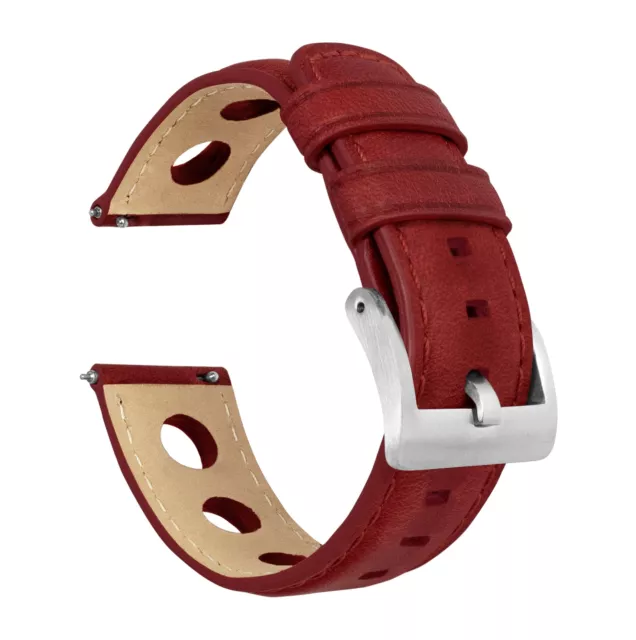 Samsung Galaxy Watch4 Rally Horween Leather Crimson Red Watch Band Watch Band