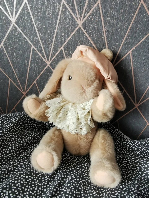 TY VINTAGE 1989 Light Brown Bunny Rabbit Teddy Easter Movable arms ...