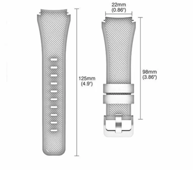 Cinturino Silicone per Gear S3 Frontier 46mm Smartwatch 22mm Nero 3