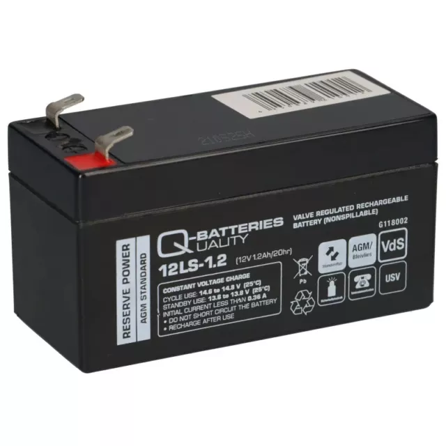 Hoist & Stairlift Battery 12V 1.2Ah Sealed Lead Acid Battery Premium QB 12LS-1.2