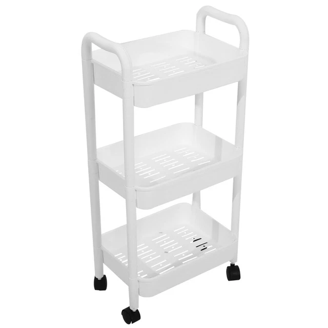 Carrello Multifunzione Mobile Con 2 Ripiani - Acciaio Antigraffio, Grigio | Per Stampante, Ufficio, Casa