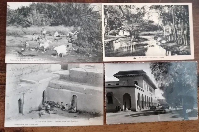 Maroc Lot 6 Cpa Oujda Banque  Sidi Yahia Interieur Maison Etc